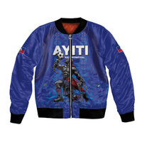 Custom Haiti Ayiti Nan Mondyal 2026 Bomber Jacket Fyete Lit Victwa Blue Version