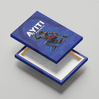 Haiti Ayiti Nan Mondyal 2026 Canvas Wall Art Fyete Lit Victwa Blue Version