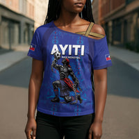 Custom Haiti Ayiti Nan Mondyal 2026 Cross Shoulder Shirt Fyete Lit Victwa Blue Version