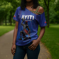 Custom Haiti Ayiti Nan Mondyal 2026 Cross Shoulder Shirt Fyete Lit Victwa Blue Version