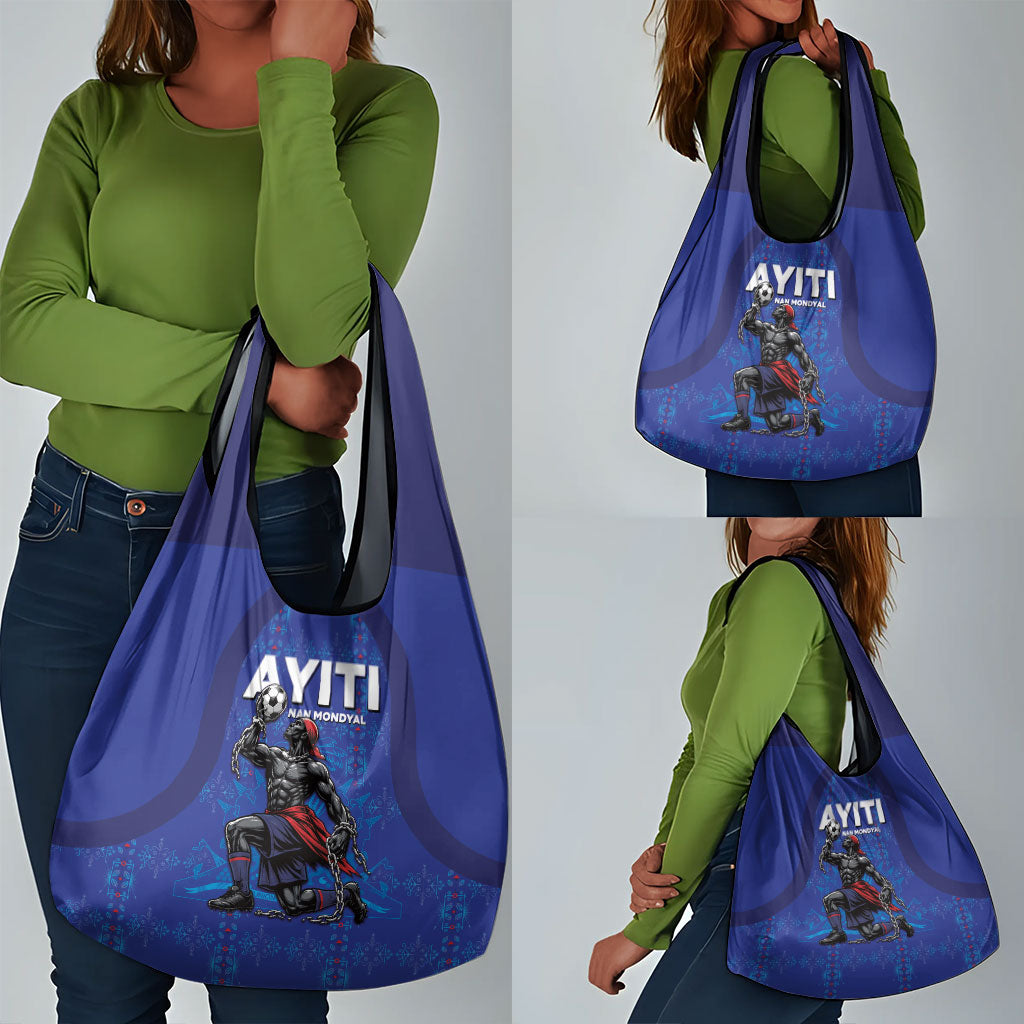 Haiti Ayiti Nan Mondyal 2026 Grocery Bag Fyete Lit Victwa Blue Version