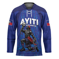 Custom Haiti Ayiti Nan Mondyal 2026 Hockey Jersey Fyete Lit Victwa Blue Version
