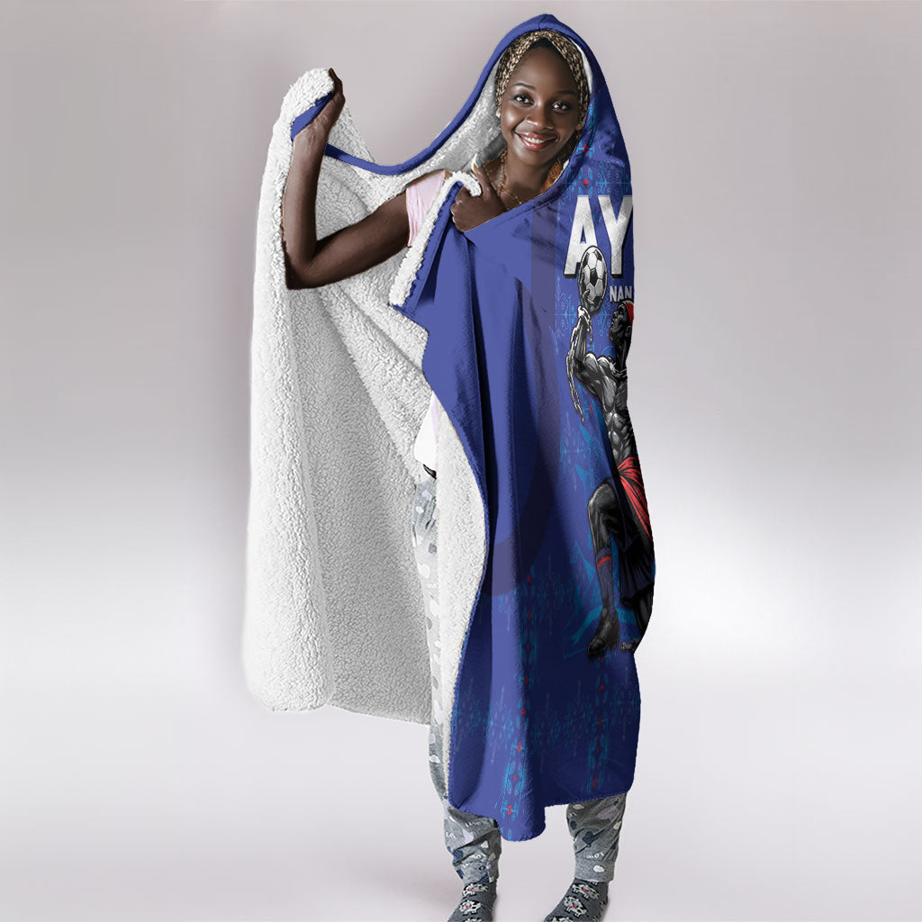 Haiti Ayiti Nan Mondyal 2026 Hooded Blanket Fyete Lit Victwa Blue Version