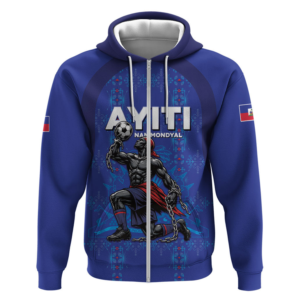 Custom Haiti Ayiti Nan Mondyal 2026 Hoodie Fyete Lit Victwa Blue Version