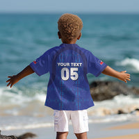 Custom Haiti Ayiti Nan Mondyal 2026 Kid Hawaiian Shirt Fyete Lit Victwa Blue Version
