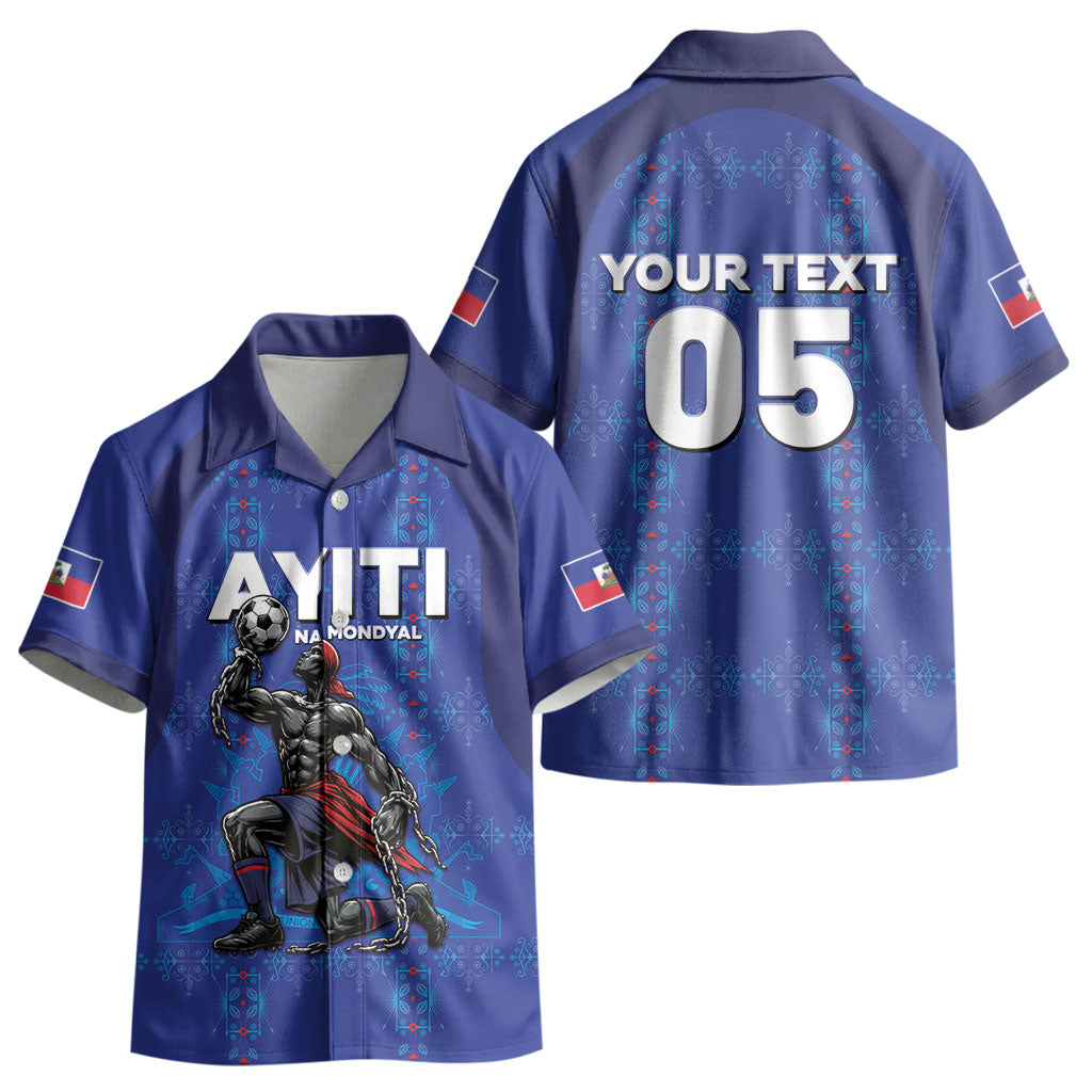 Custom Haiti Ayiti Nan Mondyal 2026 Kid Hawaiian Shirt Fyete Lit Victwa Blue Version LT05