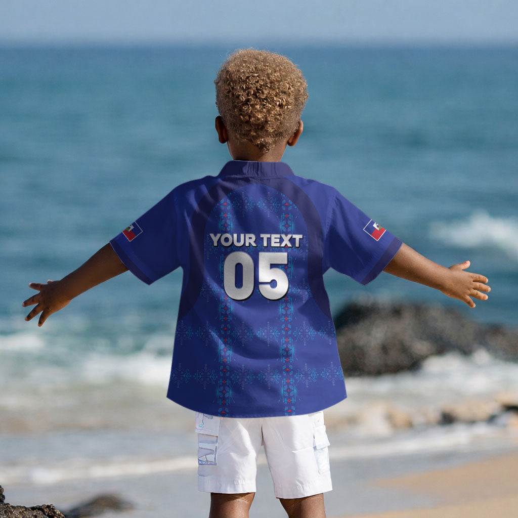 Custom Haiti Ayiti Nan Mondyal 2026 Kid Hawaiian Shirt Fyete Lit Victwa Blue Version LT05