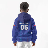 Custom Haiti Ayiti Nan Mondyal 2026 Kid Hoodie Fyete Lit Victwa Blue Version