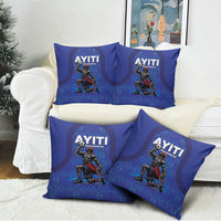 Haiti Ayiti Nan Mondyal 2026 Pillow Cover Fyete Lit Victwa Blue Version
