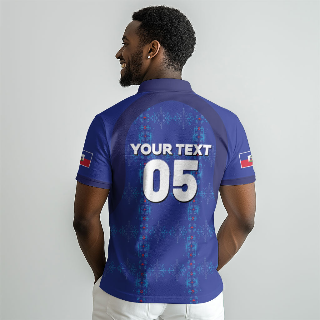 Custom Haiti Ayiti Nan Mondyal 2026 Polo Shirt Fyete Lit Victwa Blue Version LT05