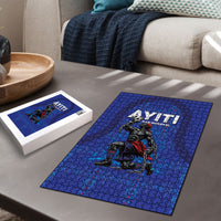 Haiti Ayiti Nan Mondyal 2026 Puzzle Fyete Lit Victwa Blue Version