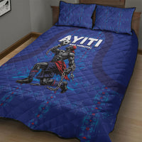 Haiti Ayiti Nan Mondyal 2026 Quilt Bed Set Fyete Lit Victwa Blue Version