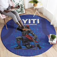 Haiti Ayiti Nan Mondyal 2026 Round Carpet Fyete Lit Victwa Blue Version