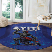 Haiti Ayiti Nan Mondyal 2026 Round Carpet Fyete Lit Victwa Blue Version