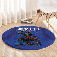 Haiti Ayiti Nan Mondyal 2026 Round Carpet Fyete Lit Victwa Blue Version