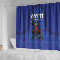 Haiti Ayiti Nan Mondyal 2026 Shower Curtain Fyete Lit Victwa Blue Version