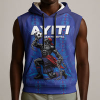Custom Haiti Ayiti Nan Mondyal 2026 Sleeveless Hoodie Fyete Lit Victwa Blue Version