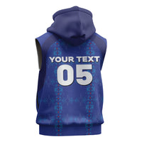 Custom Haiti Ayiti Nan Mondyal 2026 Sleeveless Zip Hoodie Fyete Lit Victwa Blue Version
