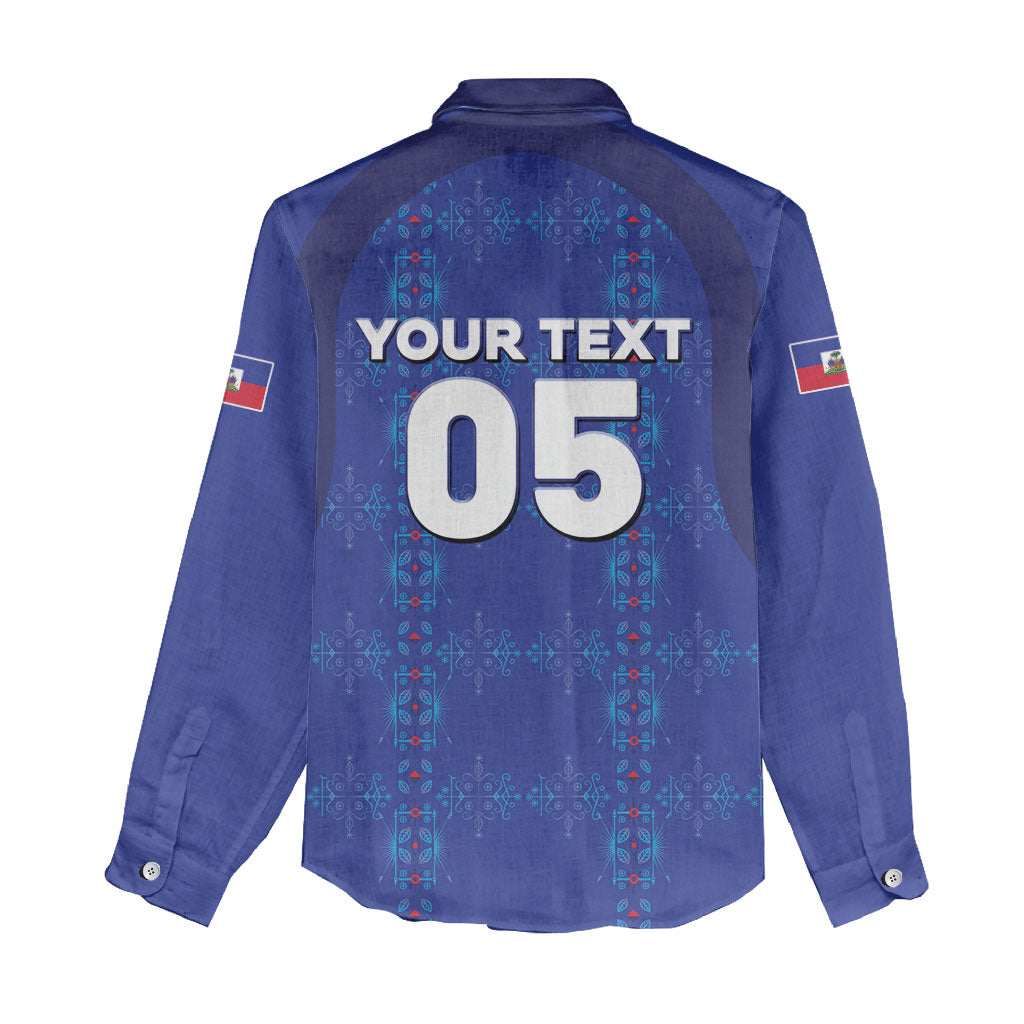 Custom Haiti Ayiti Nan Mondyal 2026 Women Casual Shirt Fyete Lit Victwa Blue Version