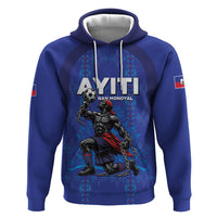 Custom Haiti Ayiti Nan Mondyal 2026 Zip Hoodie Fyete Lit Victwa Blue Version