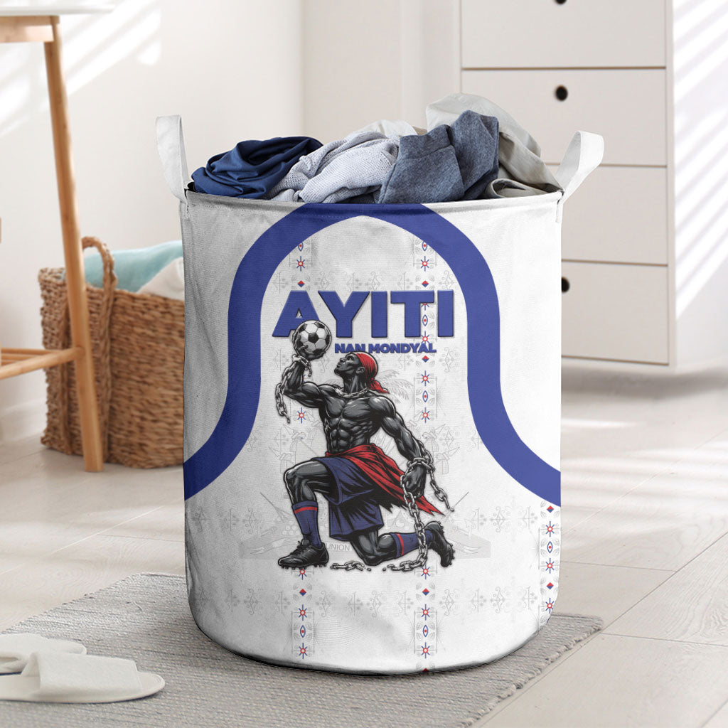 Haiti Ayiti Nan Mondyal 2026 Laundry Basket Fyete Lit Victwa White Version
