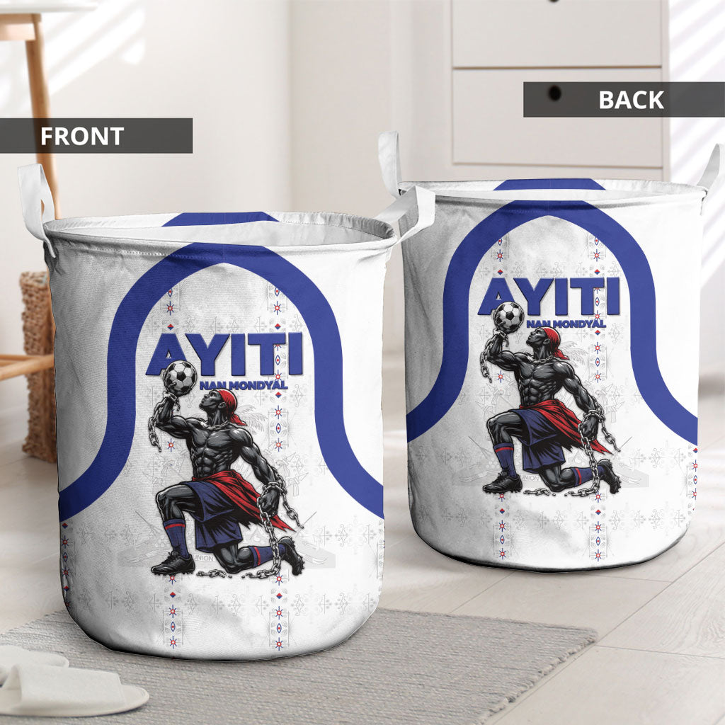 Haiti Ayiti Nan Mondyal 2026 Laundry Basket Fyete Lit Victwa White Version