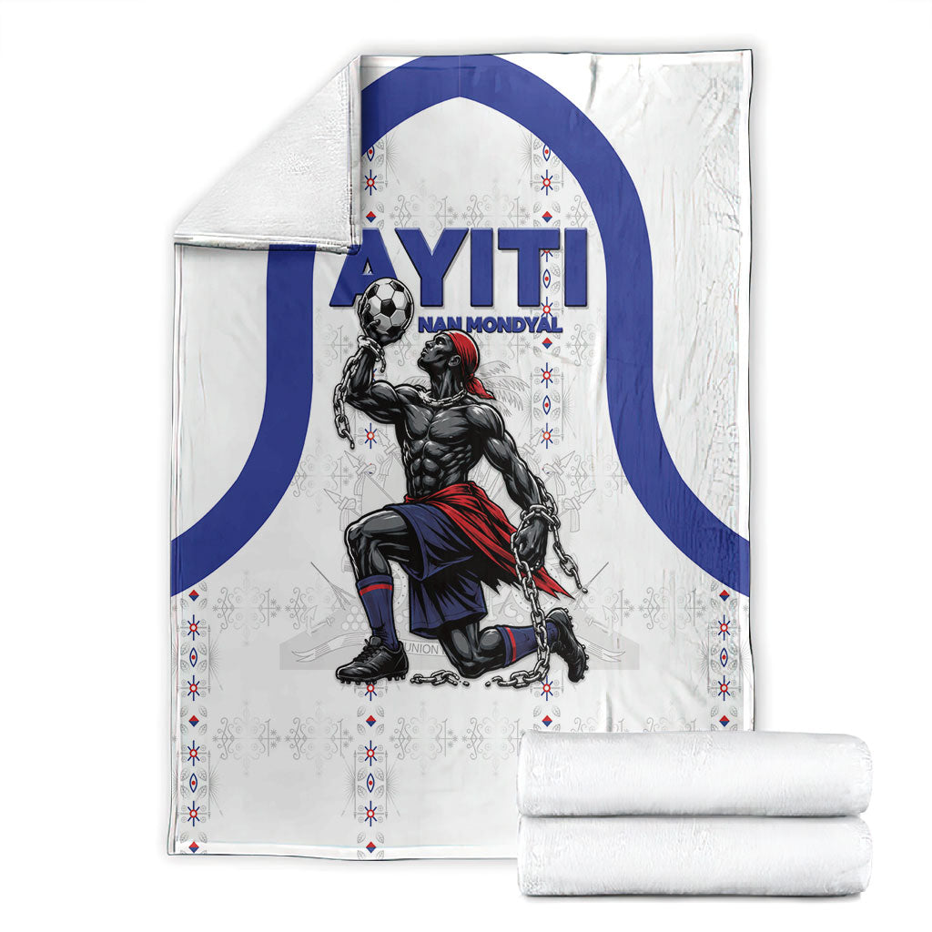 Haiti Ayiti Nan Mondyal 2026 Blanket Fyete Lit Victwa White Version