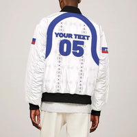 Custom Haiti Ayiti Nan Mondyal 2026 Bomber Jacket Fyete Lit Victwa White Version