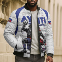 Custom Haiti Ayiti Nan Mondyal 2026 Bomber Puffer Jacket Fyete Lit Victwa White Version