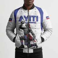 Custom Haiti Ayiti Nan Mondyal 2026 Bomber Puffer Jacket Fyete Lit Victwa White Version