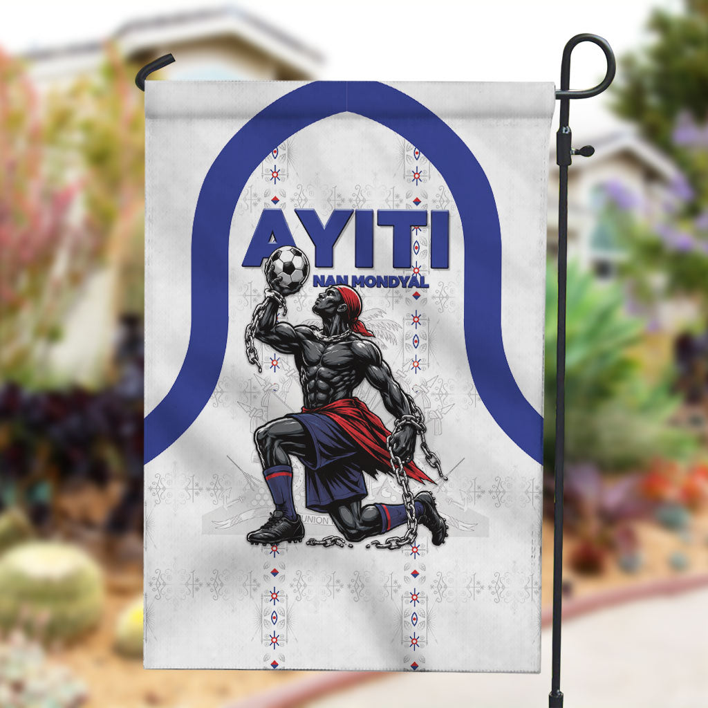 Haiti Ayiti Nan Mondyal 2026 Garden Flag Fyete Lit Victwa White Version