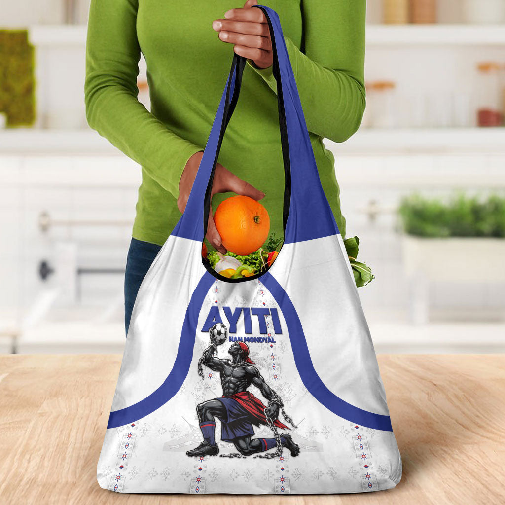 Haiti Ayiti Nan Mondyal 2026 Grocery Bag Fyete Lit Victwa White Version
