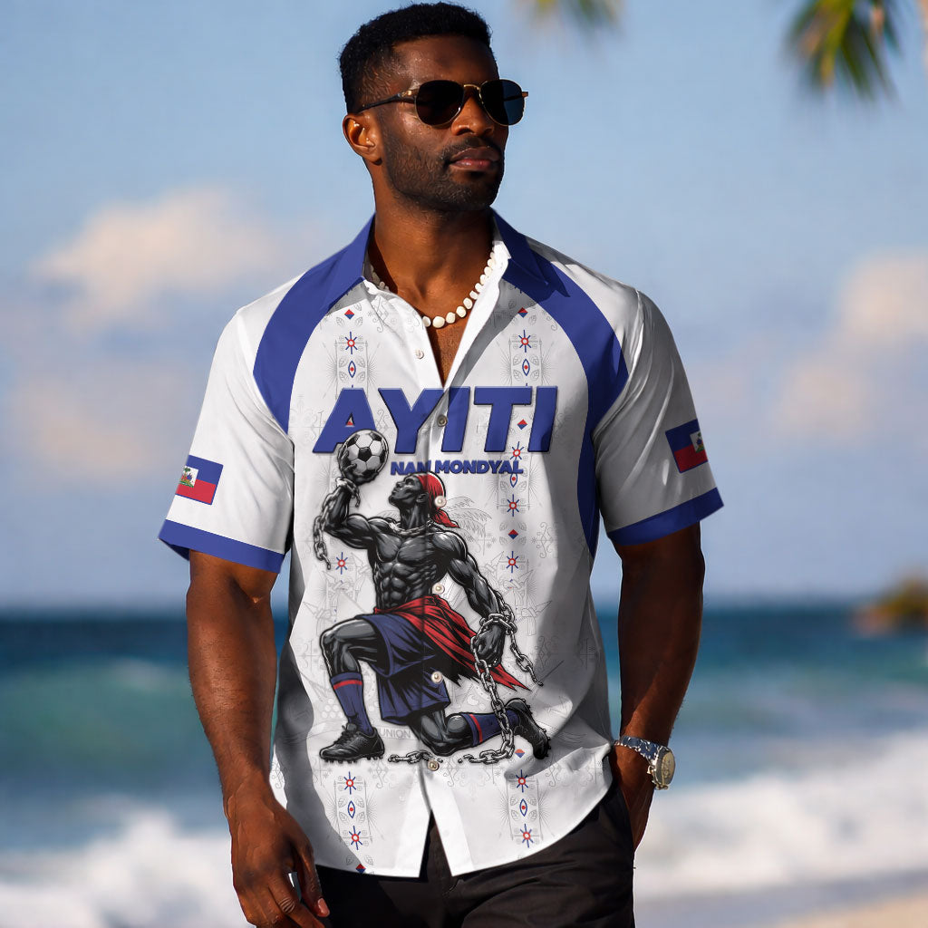 Custom Haiti Ayiti Nan Mondyal 2026 Hawaiian Shirt Fyete Lit Victwa White Version LT05