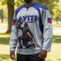 Custom Haiti Ayiti Nan Mondyal 2026 Hockey Jersey Fyete Lit Victwa White Version