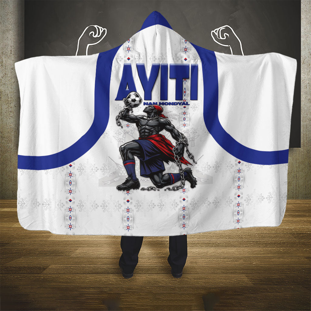 Haiti Ayiti Nan Mondyal 2026 Hooded Blanket Fyete Lit Victwa White Version