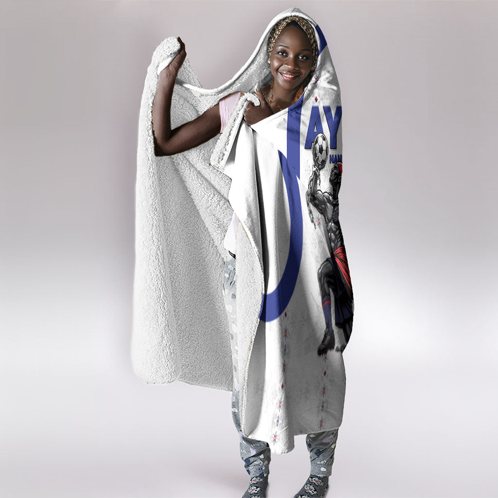 Haiti Ayiti Nan Mondyal 2026 Hooded Blanket Fyete Lit Victwa White Version