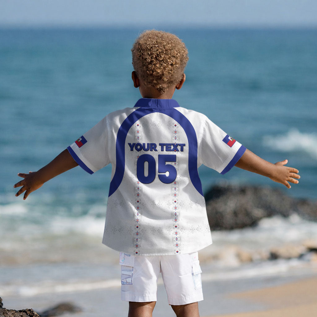 Custom Haiti Ayiti Nan Mondyal 2026 Kid Hawaiian Shirt Fyete Lit Victwa White Version LT05