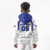 Custom Haiti Ayiti Nan Mondyal 2026 Kid Hoodie Fyete Lit Victwa White Version