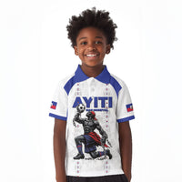Custom Haiti Ayiti Nan Mondyal 2026 Kid Polo Shirt Fyete Lit Victwa White Version