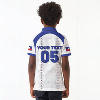 Custom Haiti Ayiti Nan Mondyal 2026 Kid Polo Shirt Fyete Lit Victwa White Version