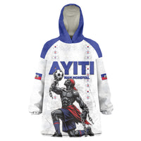 Custom Haiti Ayiti Nan Mondyal 2026 Kid Wearable Blanket Hoodie Fyete Lit Victwa White Version