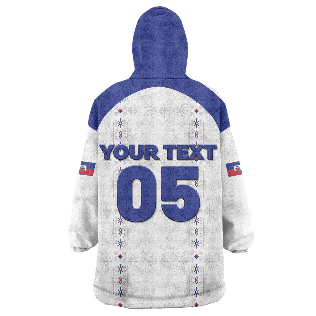 Custom Haiti Ayiti Nan Mondyal 2026 Kid Wearable Blanket Hoodie Fyete Lit Victwa White Version