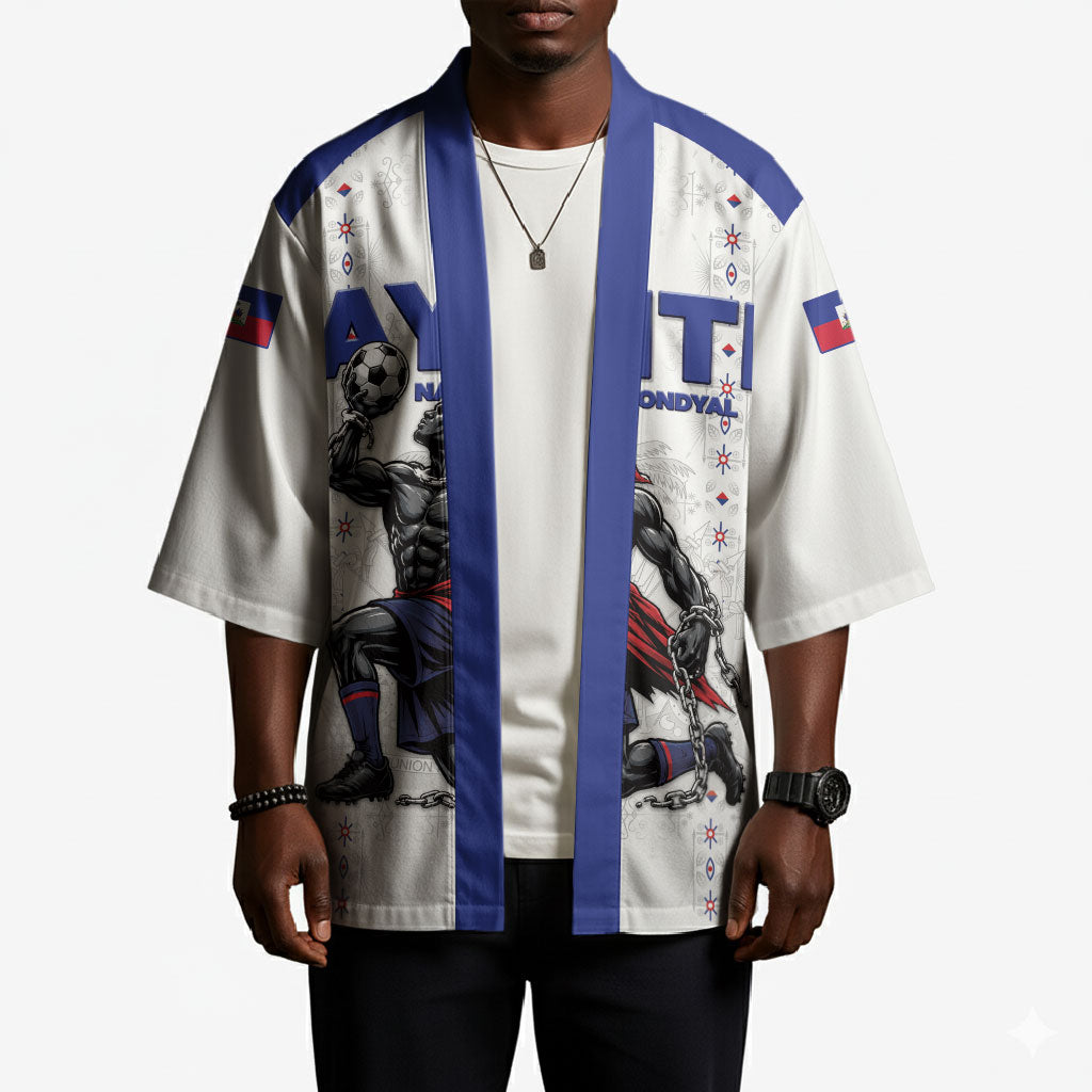 Custom Haiti Ayiti Nan Mondyal 2026 Kimono Fyete Lit Victwa White Version