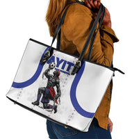 Haiti Ayiti Nan Mondyal 2026 Leather Tote Bag Fyete Lit Victwa White Version