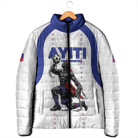 Custom Haiti Ayiti Nan Mondyal 2026 Padded Jacket Fyete Lit Victwa White Version