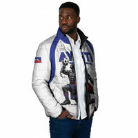 Custom Haiti Ayiti Nan Mondyal 2026 Padded Jacket Fyete Lit Victwa White Version