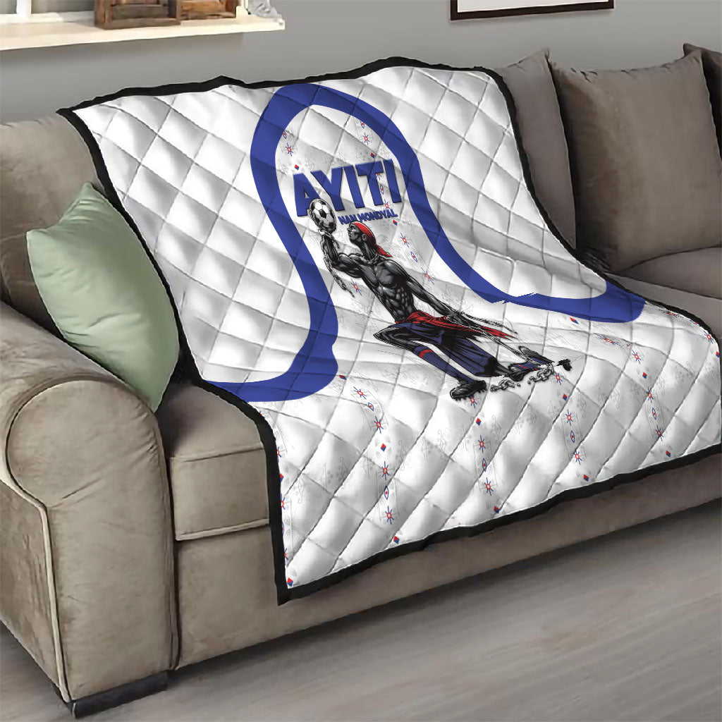Haiti Ayiti Nan Mondyal 2026 Quilt Fyete Lit Victwa White Version