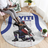 Haiti Ayiti Nan Mondyal 2026 Round Carpet Fyete Lit Victwa White Version