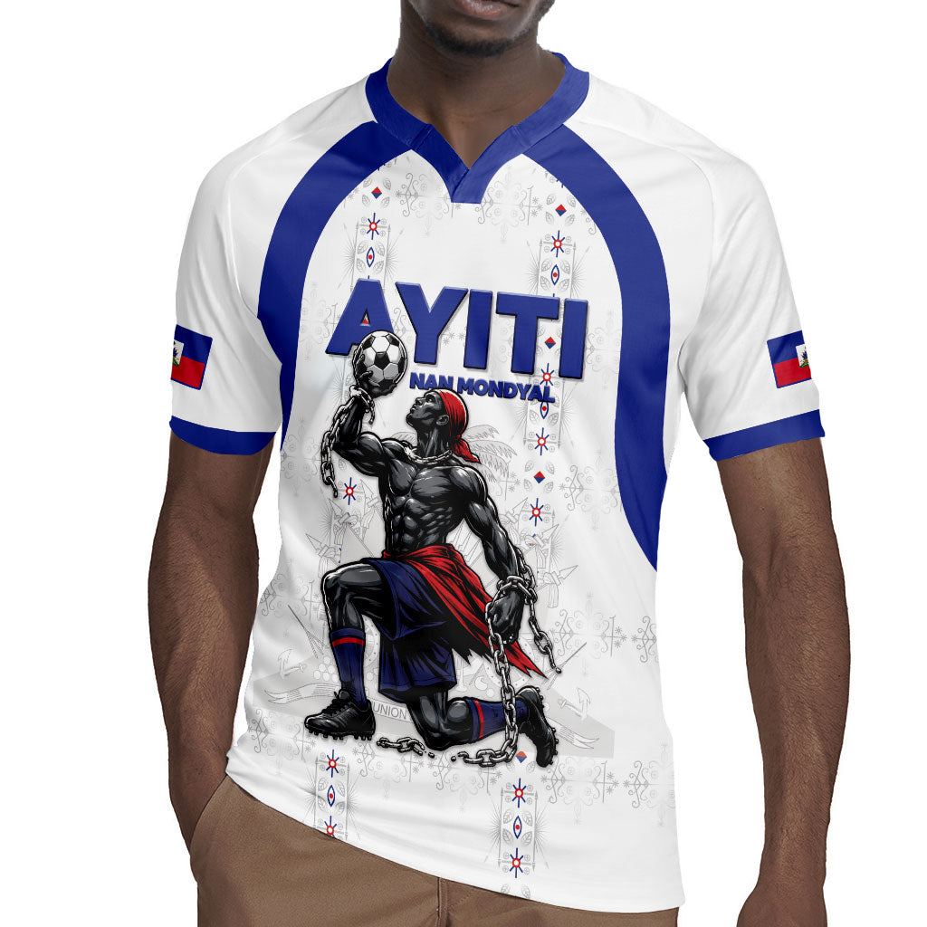 Custom Haiti Ayiti Nan Mondyal 2026 Rugby Jersey Fyete Lit Victwa White Version