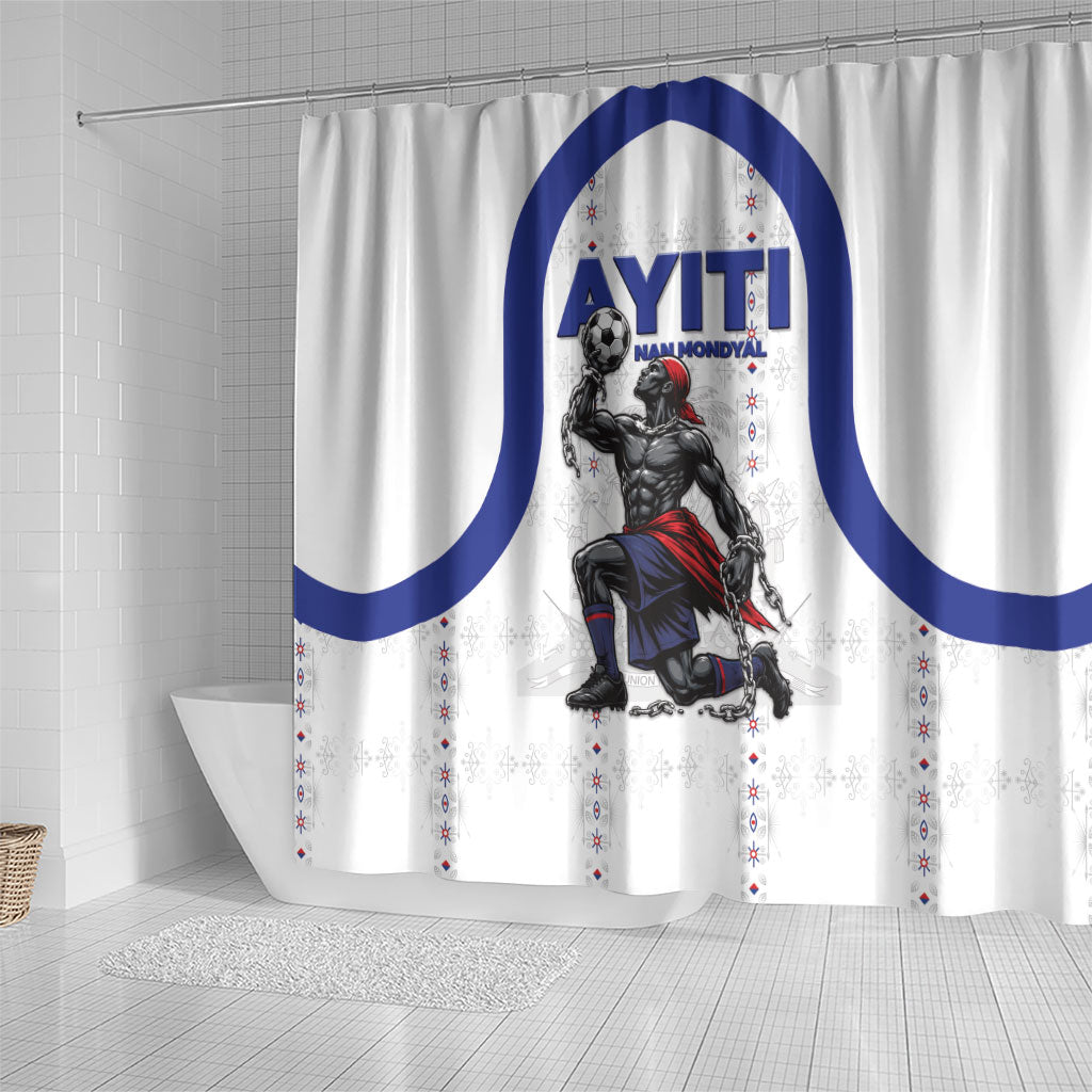 Haiti Ayiti Nan Mondyal 2026 Shower Curtain Fyete Lit Victwa White Version